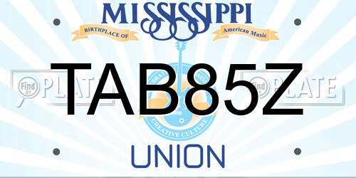 TAB85Z Mississippi License Plate