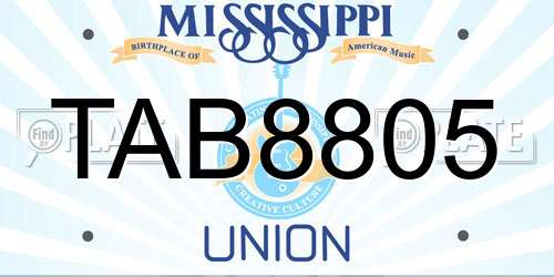 TAB8805 Mississippi License Plate