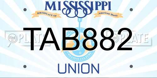 TAB882 Mississippi License Plate