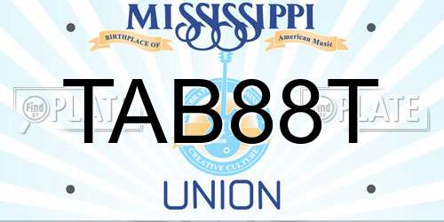 TAB88T Mississippi License Plate