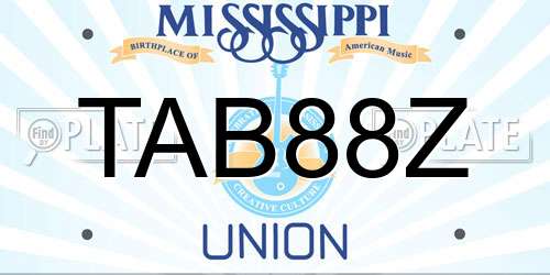 TAB88Z Mississippi License Plate