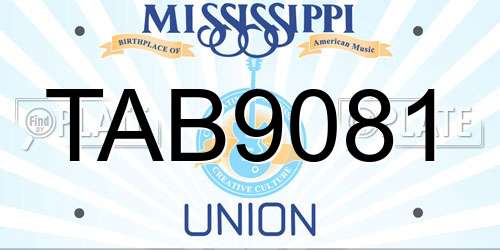 TAB9081 Mississippi License Plate