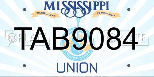TAB9084 Mississippi License Plate