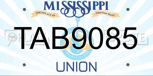 TAB9085 Mississippi License Plate