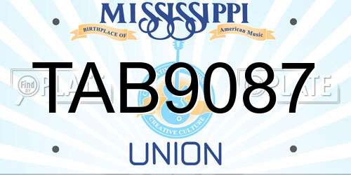 TAB9087 Mississippi License Plate