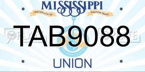 TAB9088 Mississippi License Plate