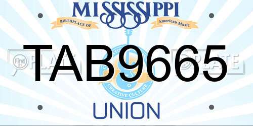 TAB9665 Mississippi License Plate