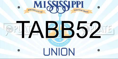 TABB52 Mississippi License Plate