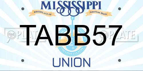 TABB57 Mississippi License Plate
