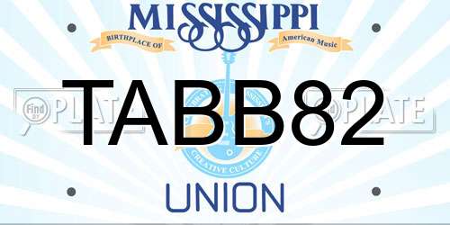 TABB82 Mississippi License Plate