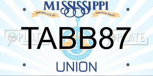 TABB87 Mississippi License Plate