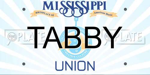 TABBY Mississippi License Plate