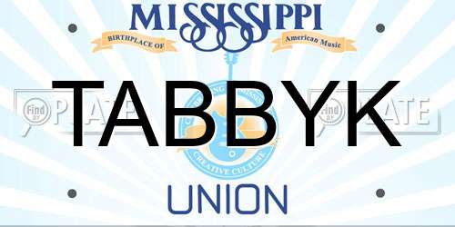 TABBYK Mississippi License Plate