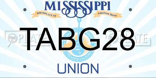 TABG28 Mississippi License Plate