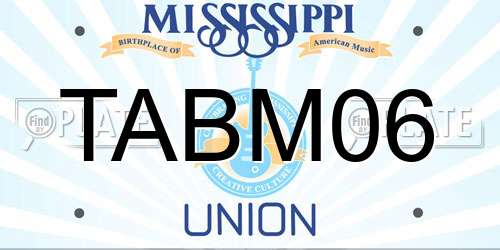 TABM06 Mississippi License Plate