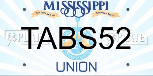 TABS52 Mississippi License Plate