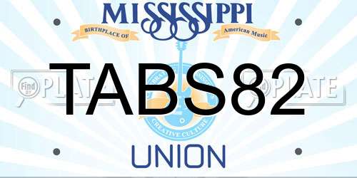TABS82 Mississippi License Plate