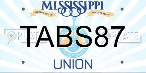 TABS87 Mississippi License Plate