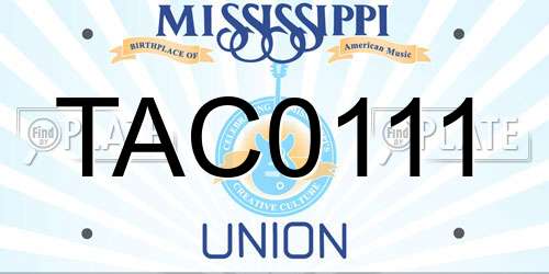 TAC0111 Mississippi License Plate