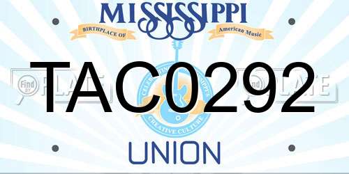 TAC0292 Mississippi License Plate