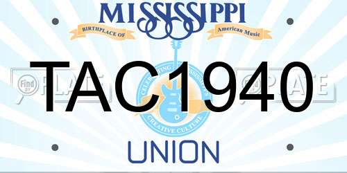TAC1940 Mississippi License Plate