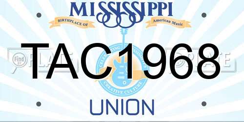 TAC1968 Mississippi License Plate