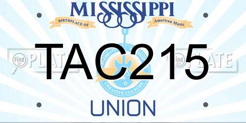 TAC215 Mississippi License Plate