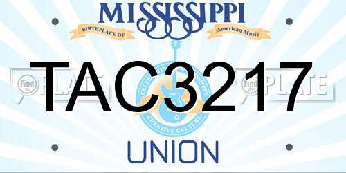 TAC3217 Mississippi License Plate