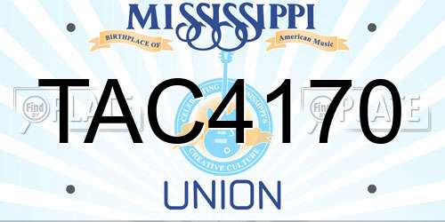 TAC4170 Mississippi License Plate