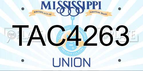 TAC4263 Mississippi License Plate