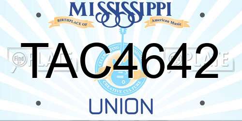 TAC4642 Mississippi License Plate