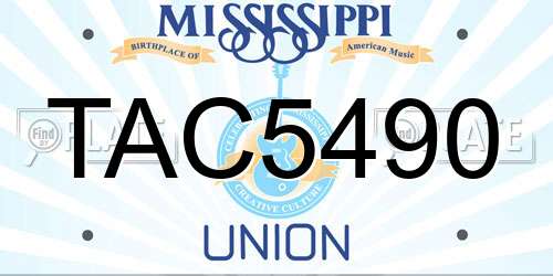 TAC5490 Mississippi License Plate