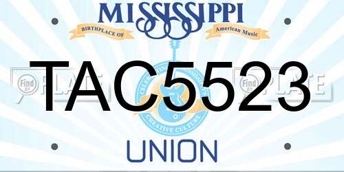 TAC5523 Mississippi License Plate