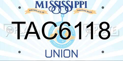 TAC6118 Mississippi License Plate