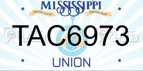 TAC6973 Mississippi License Plate