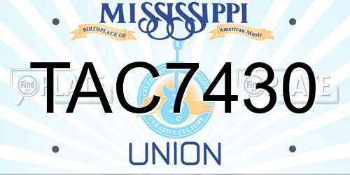 TAC7430 Mississippi License Plate