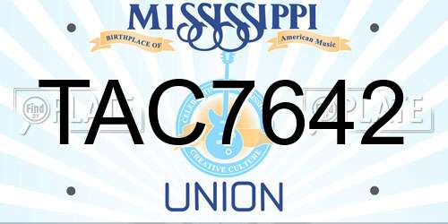 TAC7642 Mississippi License Plate