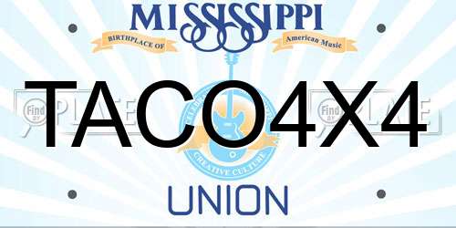 TACO4X4 Mississippi License Plate