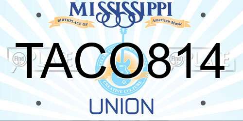 TACO814 Mississippi License Plate