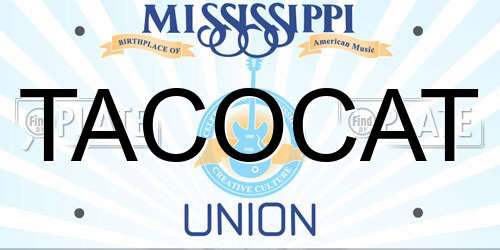 TACOCAT Mississippi License Plate