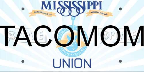 TACOMOM Mississippi License Plate