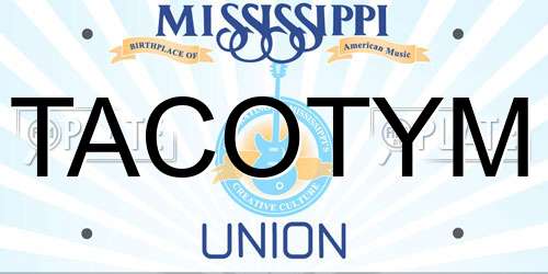 TACOTYM Mississippi License Plate