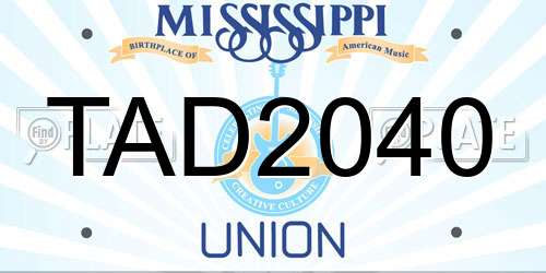 TAD2040 Mississippi License Plate