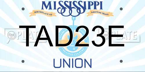 TAD23E Mississippi License Plate