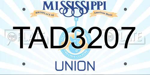 TAD3207 Mississippi License Plate