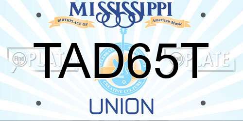 TAD65T Mississippi License Plate