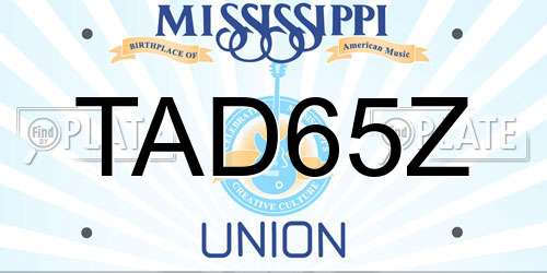 TAD65Z Mississippi License Plate
