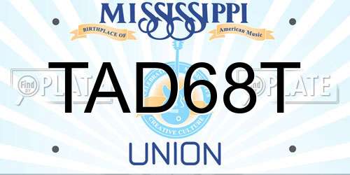 TAD68T Mississippi License Plate