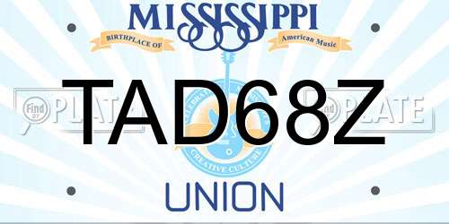TAD68Z Mississippi License Plate