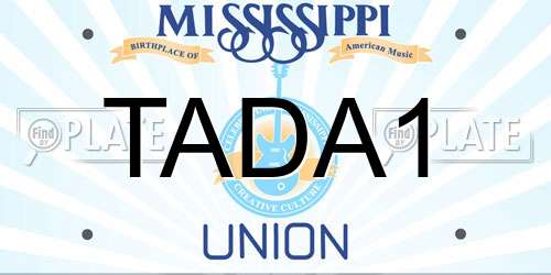 TADA1 Mississippi License Plate